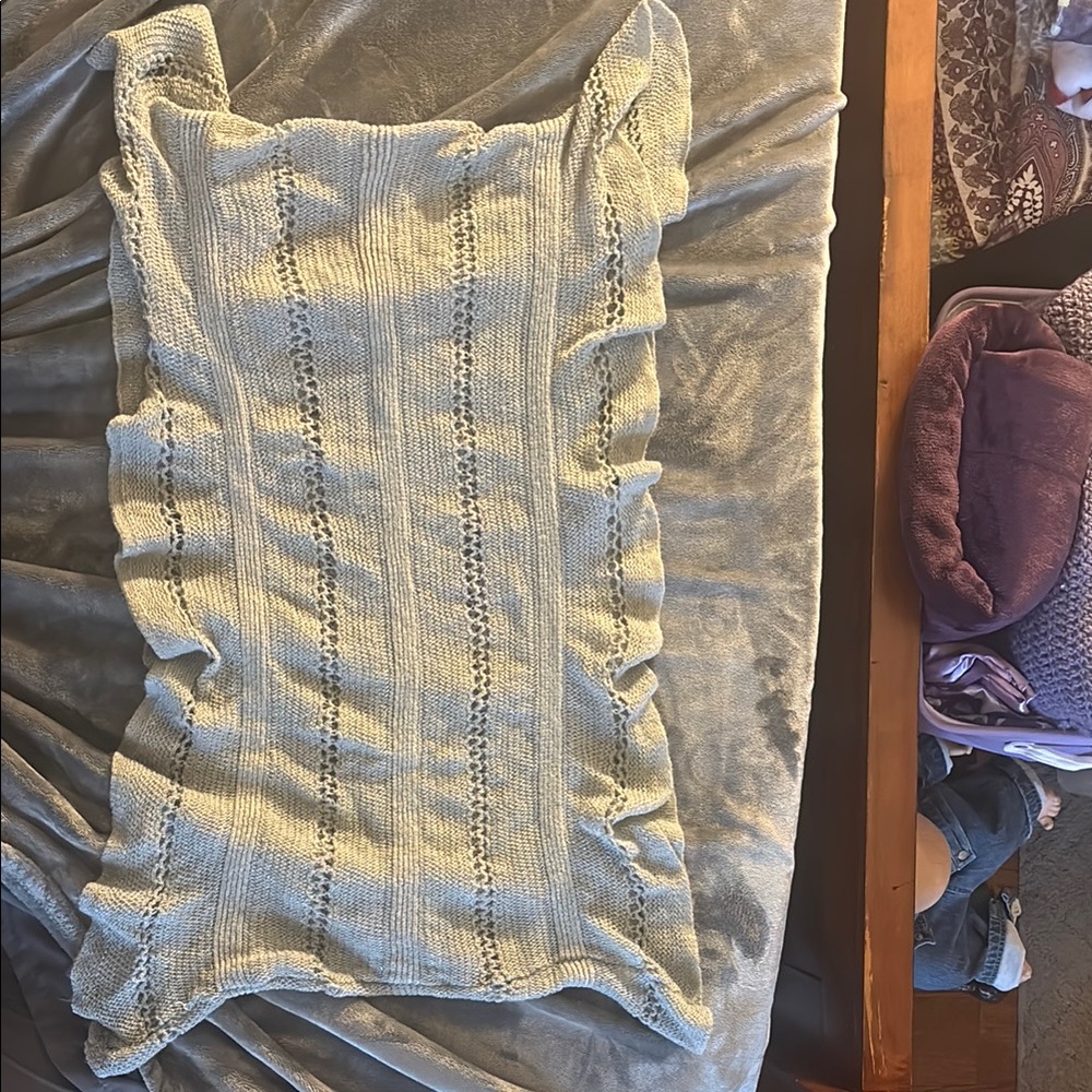 Women's Grey Knit Endless Scarf